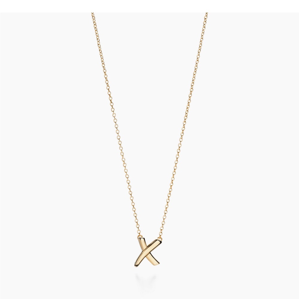 TIFFANY 18K Yellow Gold Paloma Picasso Graffiti X Pendant Necklace